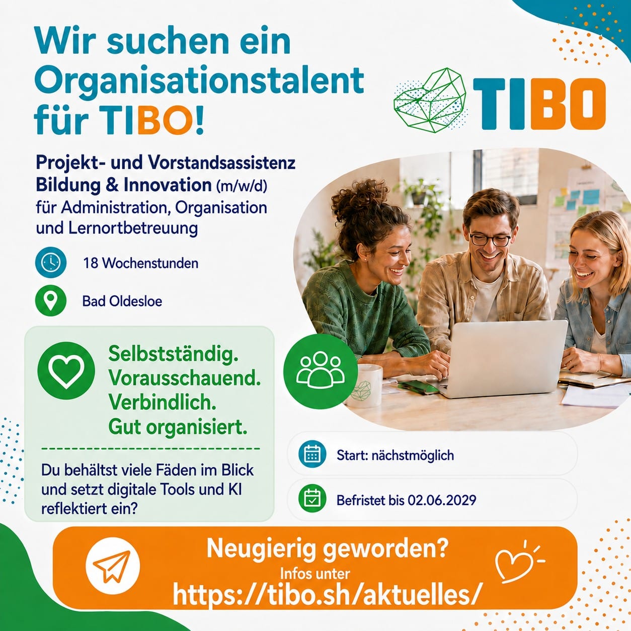 Stellenausschreibung: TIBO sucht DICH!